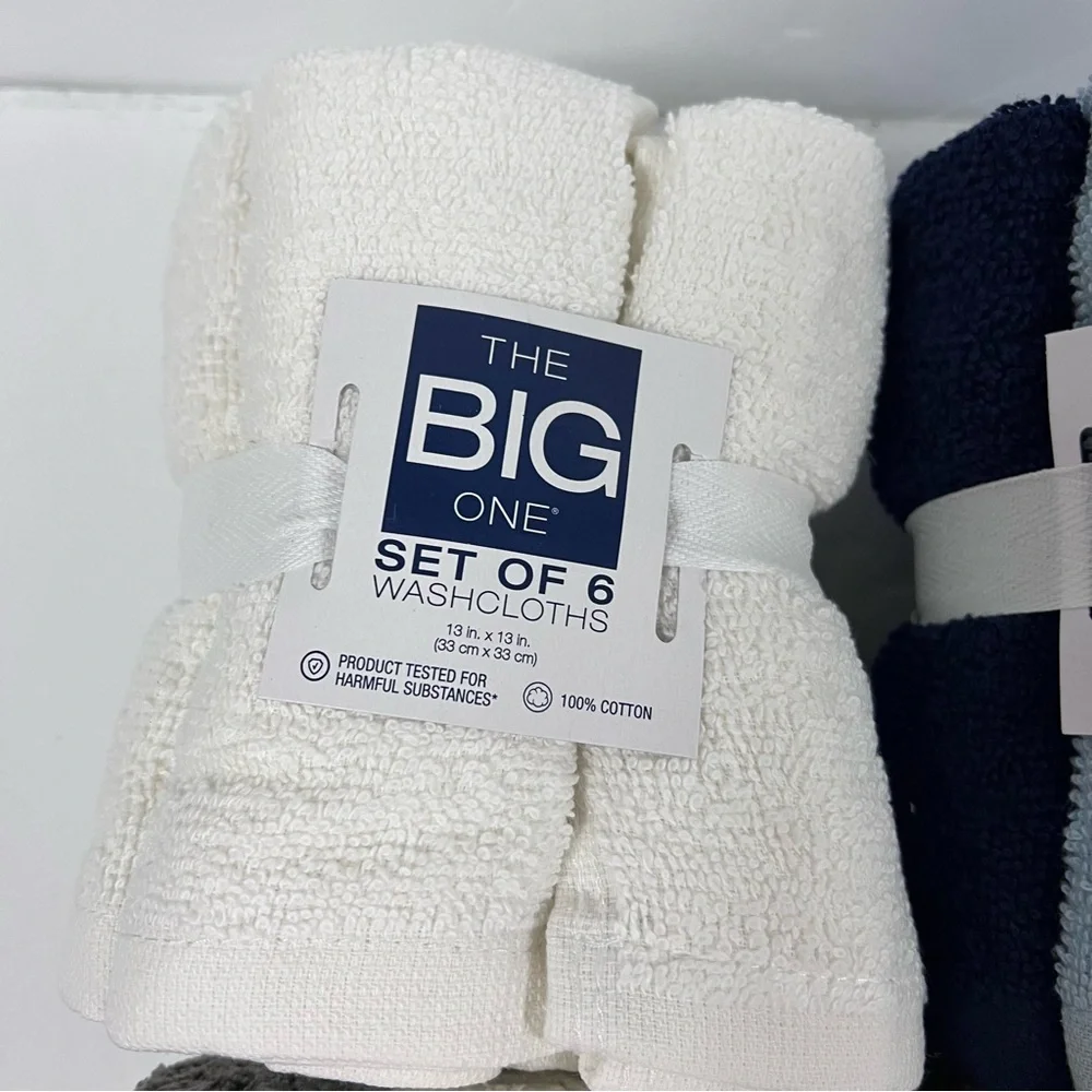 4 packs bundle the big one set Of 6 washcloths